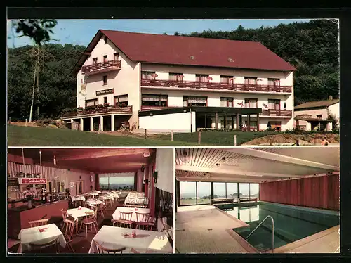 AK Hadamar-Oberzeuzheim, vor dem Waldhotel Hubertus, im Schwimmbad