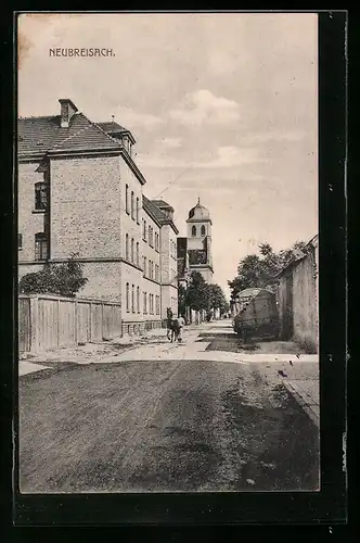 AK Neubreisach, Strassenpartie zur Kirche