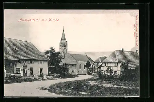 AK Altmünsterol, Ortspartie mit Kirche