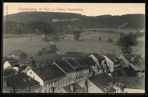 AK Frankenberg, Teilansicht mit Blick auf Schloss Sachsenburg