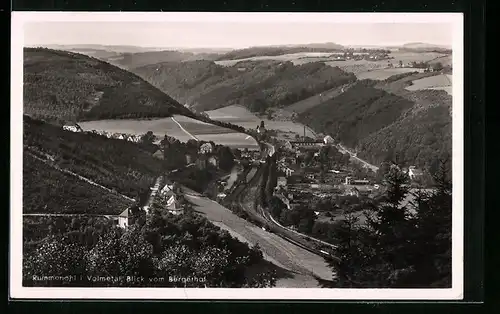 AK Rummenohl i. Volmetal, Blick vom Bergerhof auf die Ortschaft, Gaststätte Dienstuhl