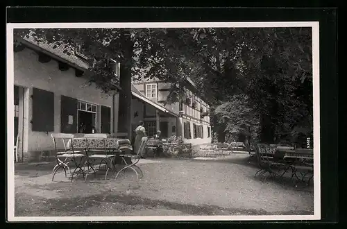 AK Batzdorf bei Meissen, Gasthaus Rehbockschänke, Gartenansicht