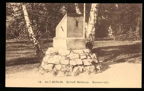 AK Alt-Berlin-Tiergarten, Sonnen-Uhr im Schloss Bellevue