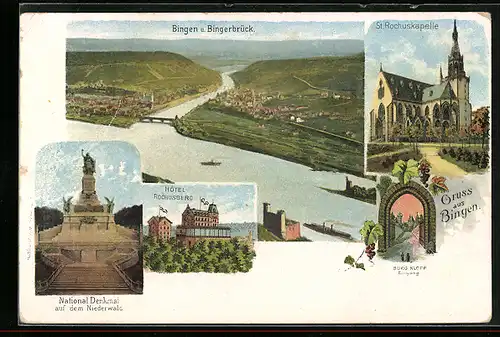 AK Bingen, Hotel Rochusberg, Bingen und Bingerbrück