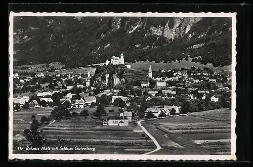 AK Balzers-Mäls, Panorama mit Schloss Gutenberg