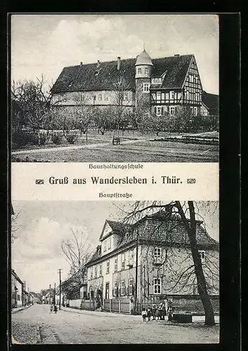 AK Wandersleben i. Thür., Haushaltungsschule, Hauptstrasse