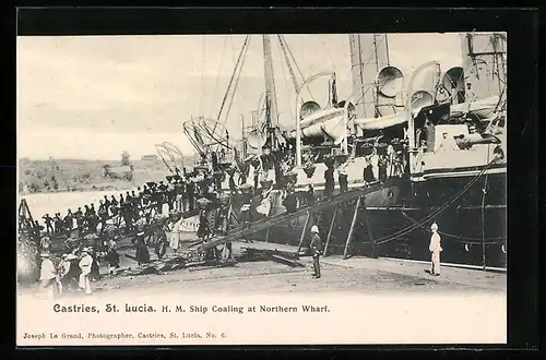 AK Castries /St. Lucia, HM Ship Coaling at Northern Wharf