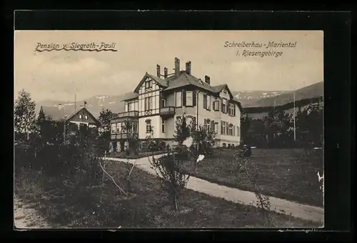 AK Schreiberhau-Mariental i. Riesengebirge, Hotel-Pension von Siegroth-Pauli