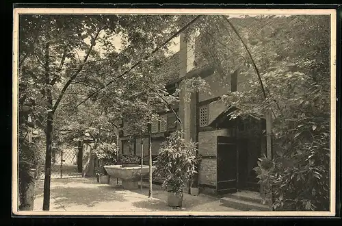 AK Nürnberg, Heim der Alcibiades-Turm-Gesellschaft, Laufertormauer 13, Der Vorhof, Freimaurer