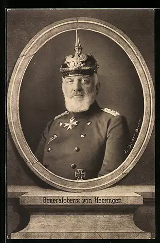 AK Generaloberst von Heeringen in Uniform mit Pickelhaube