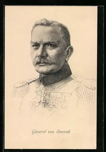 AK Portrait von General von Emmich in Uniform mit Orden