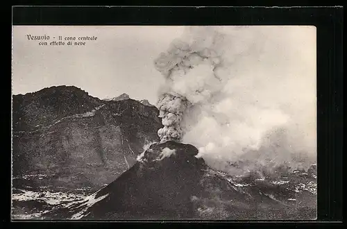 AK Vesuvio, Il cono centrale con effetto di neve