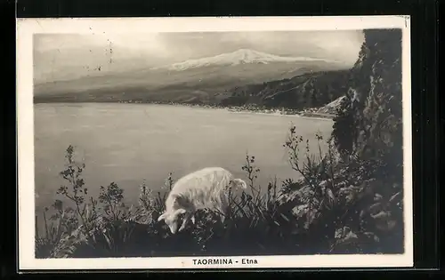 AK Taormina, Blick zum Ätna