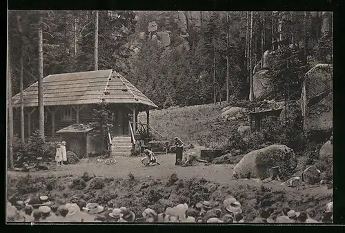 AK Oybin b. Zittau, Waldtheater, Aufführung Versunkene Glocke