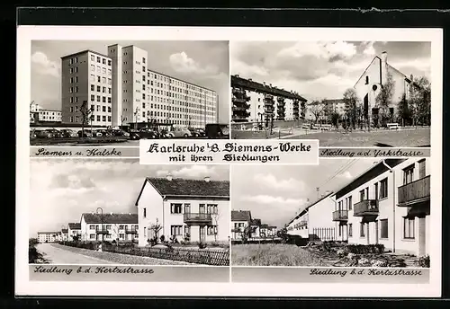 AK Karlsruhe i. B., Siemens-Werke mit ihren Siedlungen, Siedlung an der Yorkstrasse