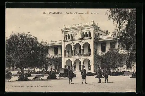 AK Casablanca, Pavillon d`Honneur du 4e Zouaves