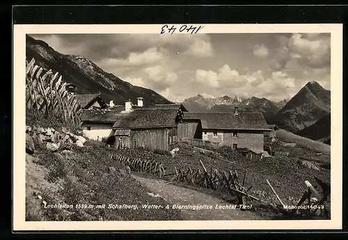 AK Lechleiten, Ortsansicht mit Schafberg, Wetter- & Bierningspitze