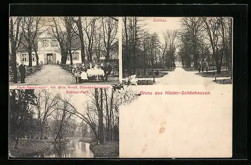 AK Nieder-Schönhausen, Park-Restaurant von Wilh. Arndt, Blankenburgerstrasse 8, Schloss