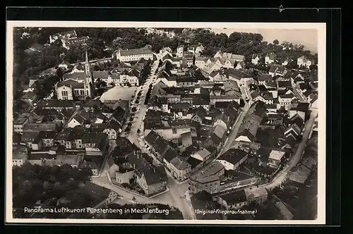 AK Fürstenberg i. Mecklenburg, Fliegeraufnahme des Ortes