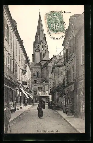 AK Brive, Rue Toulzac, Strassenpartie