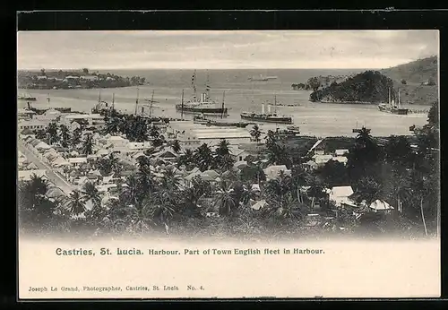 AK Castries, St. Lucia, HArbour, Part of Town, English fleet in Harbour