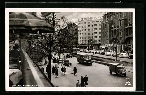 AK Berlin, Kürfürstendamm mit Hotel Kempinski