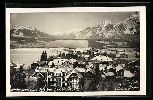 AK Igls b. Innsbruck, Ortsansicht aus der Vogelschau