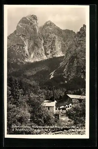 AK Hinterbärenbad, Unterkunftshaus mit Predigtstuhl u. Totenkirchl