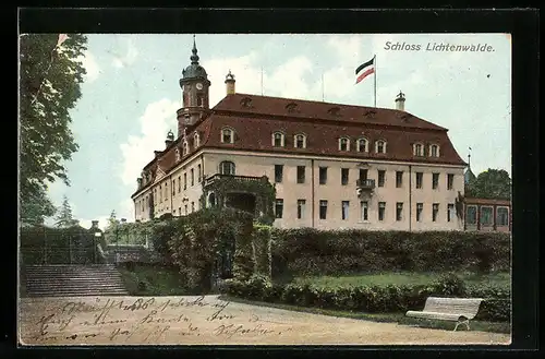 AK Lichtenwalde im Zschopautal, Blick zum Schloss