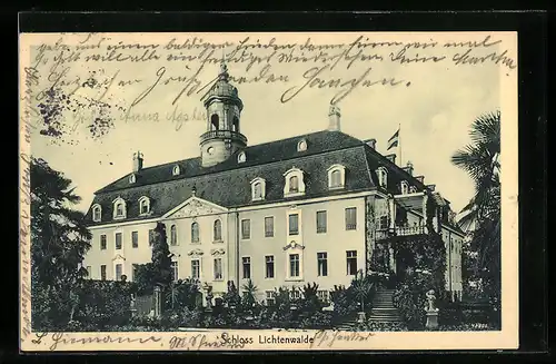 AK Lichtenwalde im Zschopautal, Blick zum Schloss