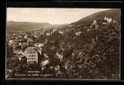 AK Rudolstadt, Panorama vom Schloss aus gesehen