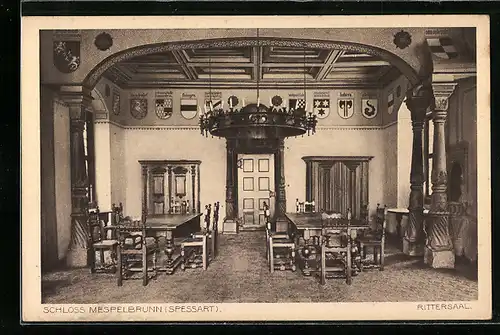 AK Mespelbrunn, Rittersaal im Schloss