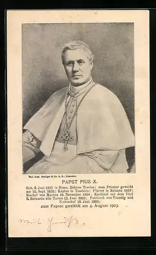 Künstler-AK Papst Pius X. im Portrait