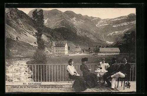 AK Gavarnie, L`Hôtel de la Terrasse et le Cirque de Gavarnie