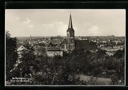 AK Aschersleben, Blick auf den Ort mit Kirche