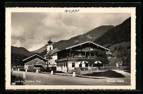 AK Landl bei Kufstein, Ortspartie mit Kirche