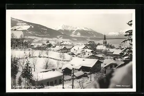 AK Igls bei Innsbruck, Teilansicht im Schnee