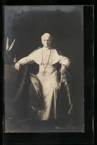 AK Papst Leo XIII. in Robe mit Kreuzkette