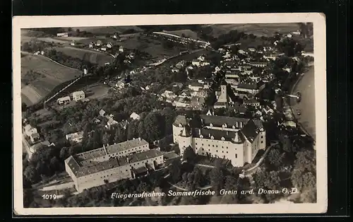 AK Grein a. d. Donau, Ortsansicht bei Tag, Fliegeraufnahme