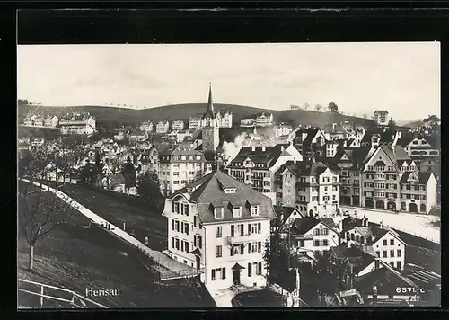 AK Herisau, Teilansicht mit Strassenpartie