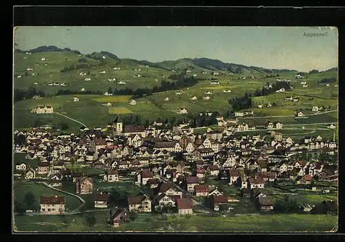 AK Appenzell, Ansicht mit Kirche aus der Ferne