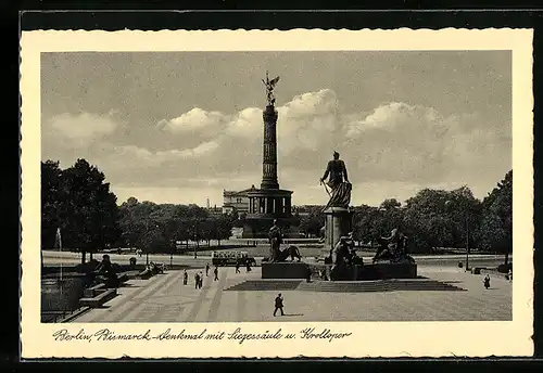 AK Berlin-Tiergarten, Bismarck-Denkmal, Siegessäule, Krolloper