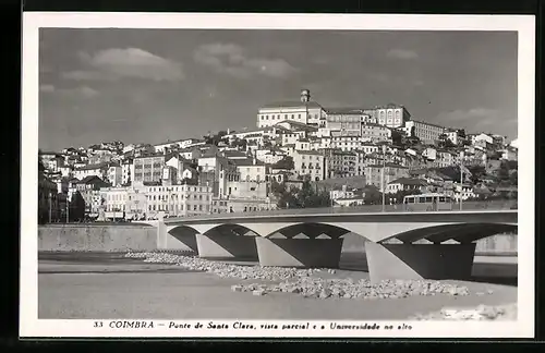 AK Coimbra, Ponte de Santa Clara, vista parcial e a Universidade no alto