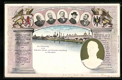 Präge-Lithographie Ganzsache PP27C10: Düsseldorf, Industrie-, Kunst- und Gewerbe-Ausstellung 1902, Wappen