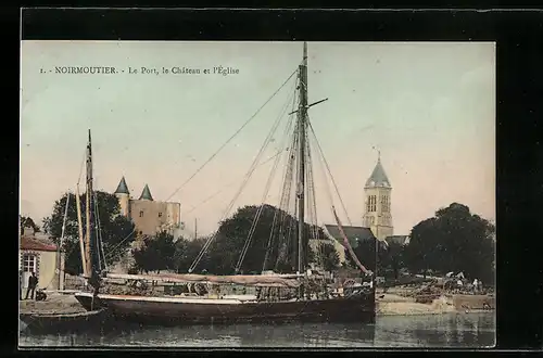 AK Noirmoutier, Le Port, le Château et l`Église