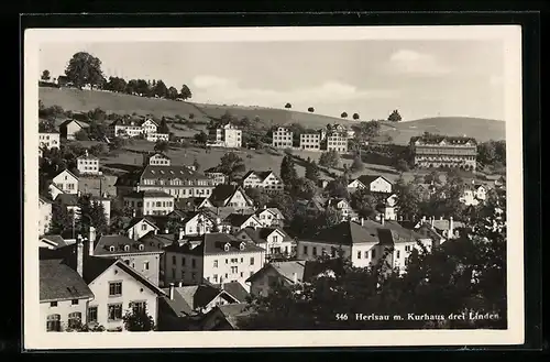 AK Herisau, Ortstotale mit Kurhaus Drei Linden