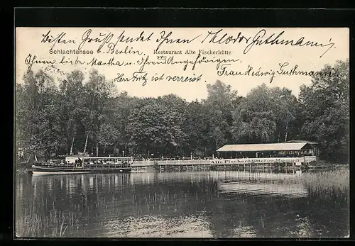 AK Berlin-Schlachtensee, Restaurant Alte Fischerhütte