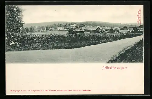 AK Rothesütte im Harz, Ortsansicht in der Ferne