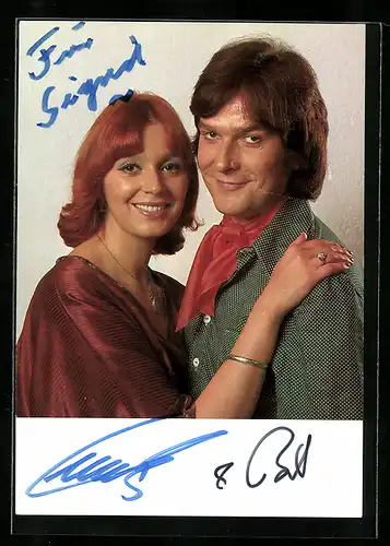 AK Musiker Cindy und Bert im Portrait, Autograph