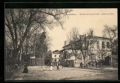 AK Tonneins, Entrée du Jardin Public & Hôtel de Ville